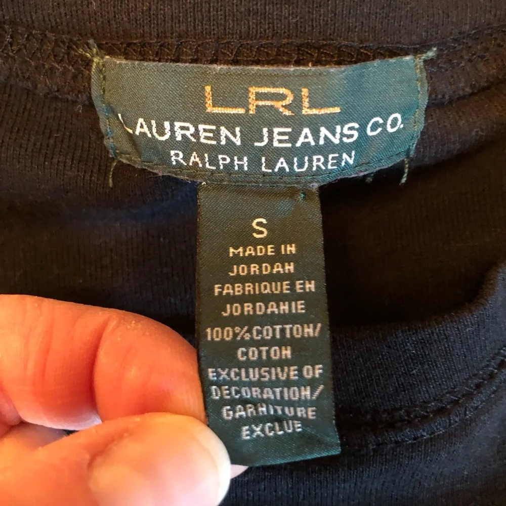 EUC Lauren Ralph Lauren Women’s Black Long Sleeve T Shirt Small - Picture 5 of 6